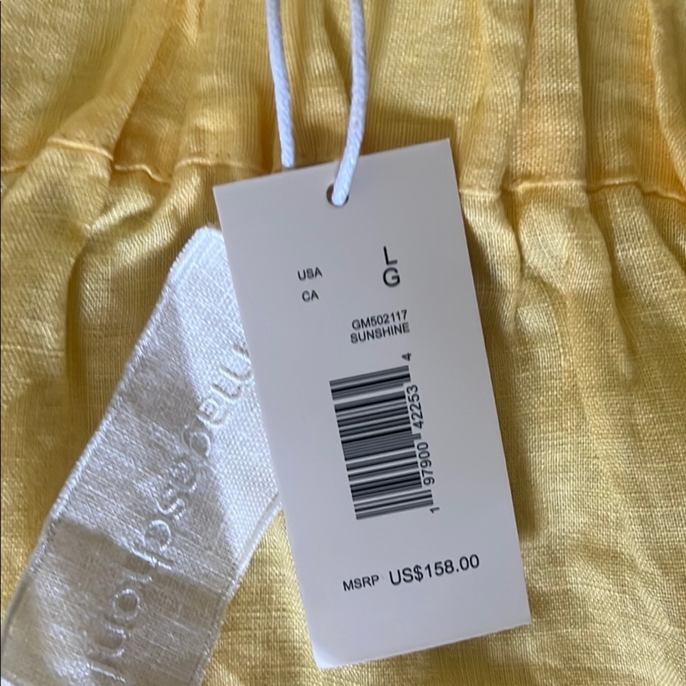 Magaschoni Yellow High Waist Eyelet Shorts - Picture 4 of 8